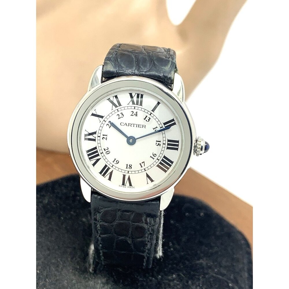 Cartier Ronde Solo W6700155 Women's Watch Swiss Quartz Silver Dial Leather 29mm
